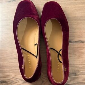 Coach Deep Red Velvet Women's Loafers